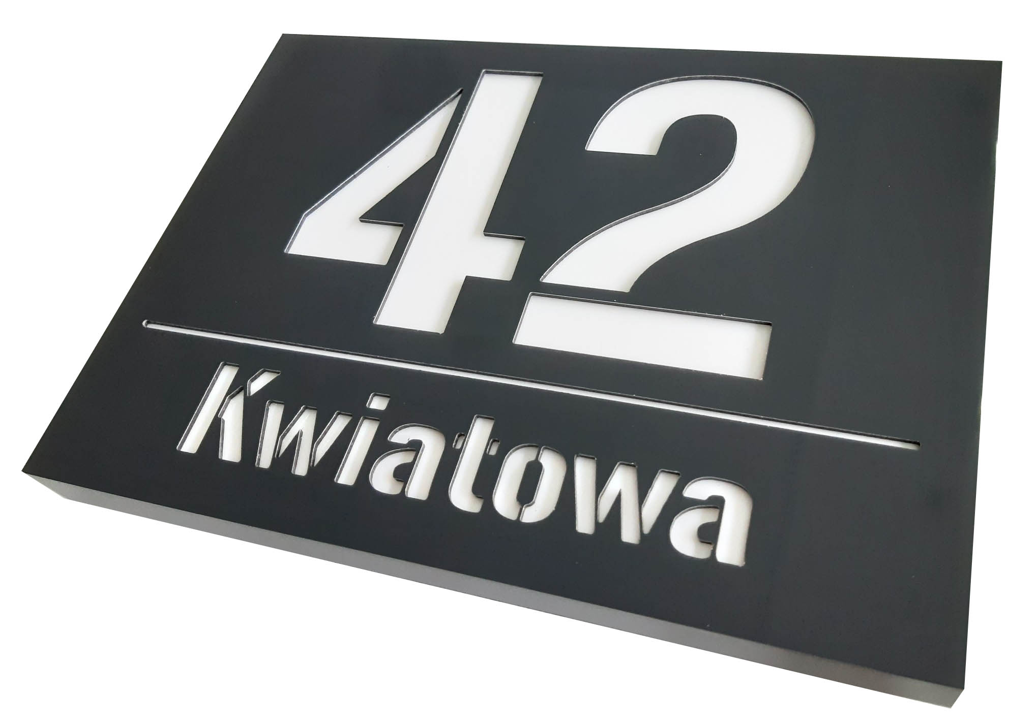 Podświetlany numer domu LED ANTRACYT +Zmierzchówka