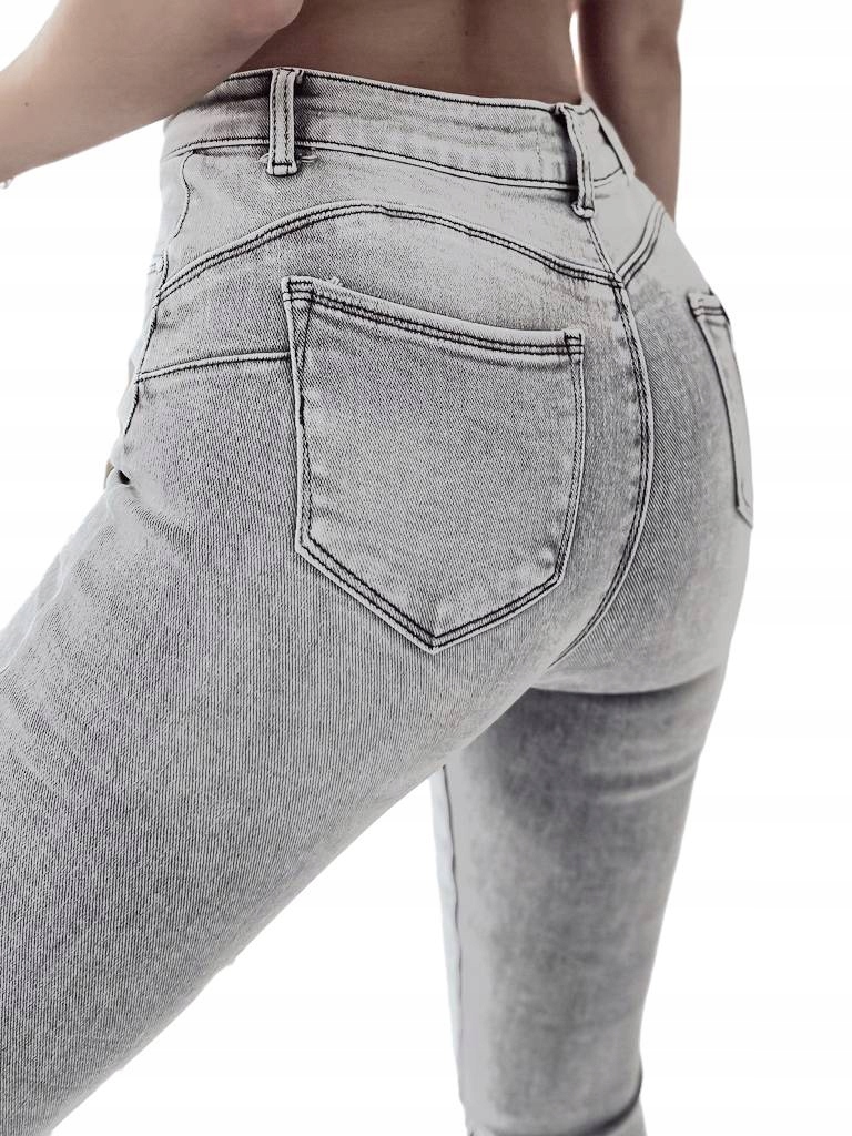 M.sara Dámské Klasické Džíny Push Up Kalhoty Šedé, Velká Velikost 46