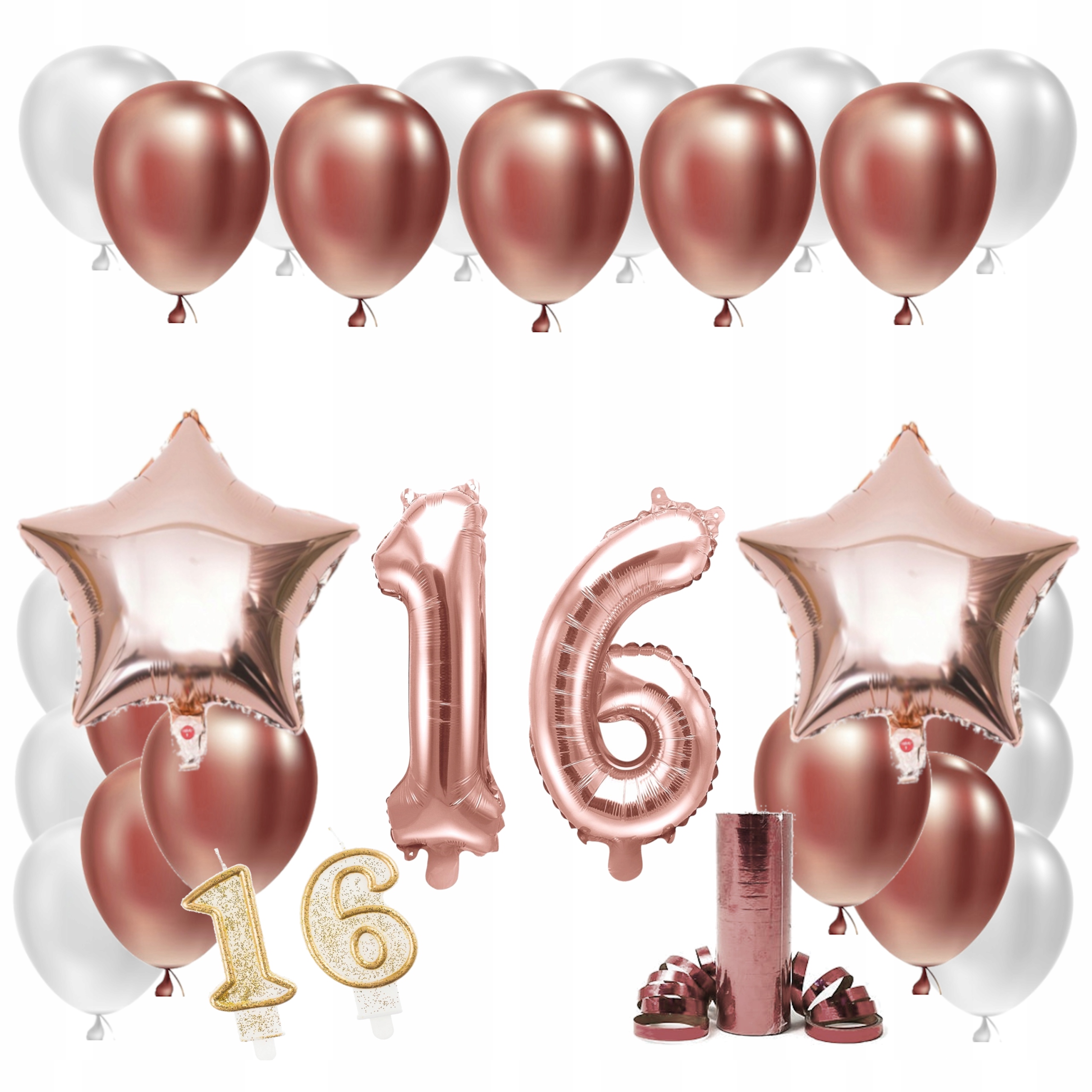 

Zestaw Balony 16 Rocznica Ślubu Rose Gold