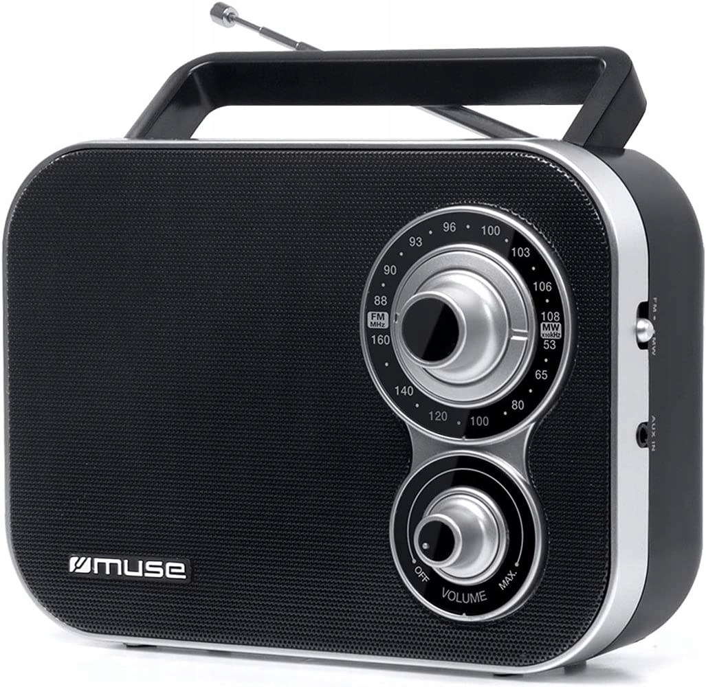 RADIO KUCHENNE 230V PRZENOŚNE BUDOWLANE NA BATERIE R20 KABEL ANTENA ZESTAW