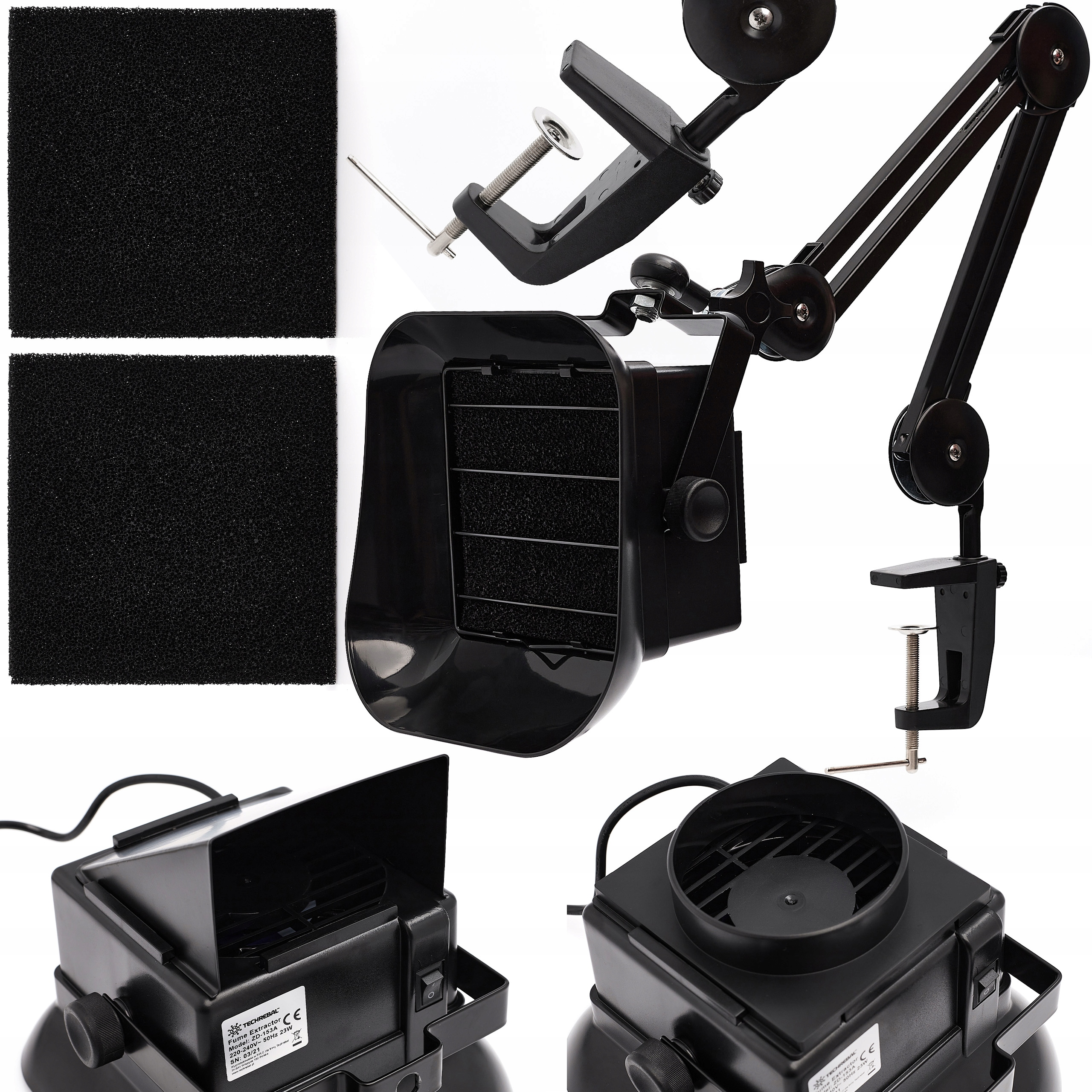 Pochłaniacz Dymu Oparów Na Wysięgniku Z Mocowaniem ZD-153A Techrebal