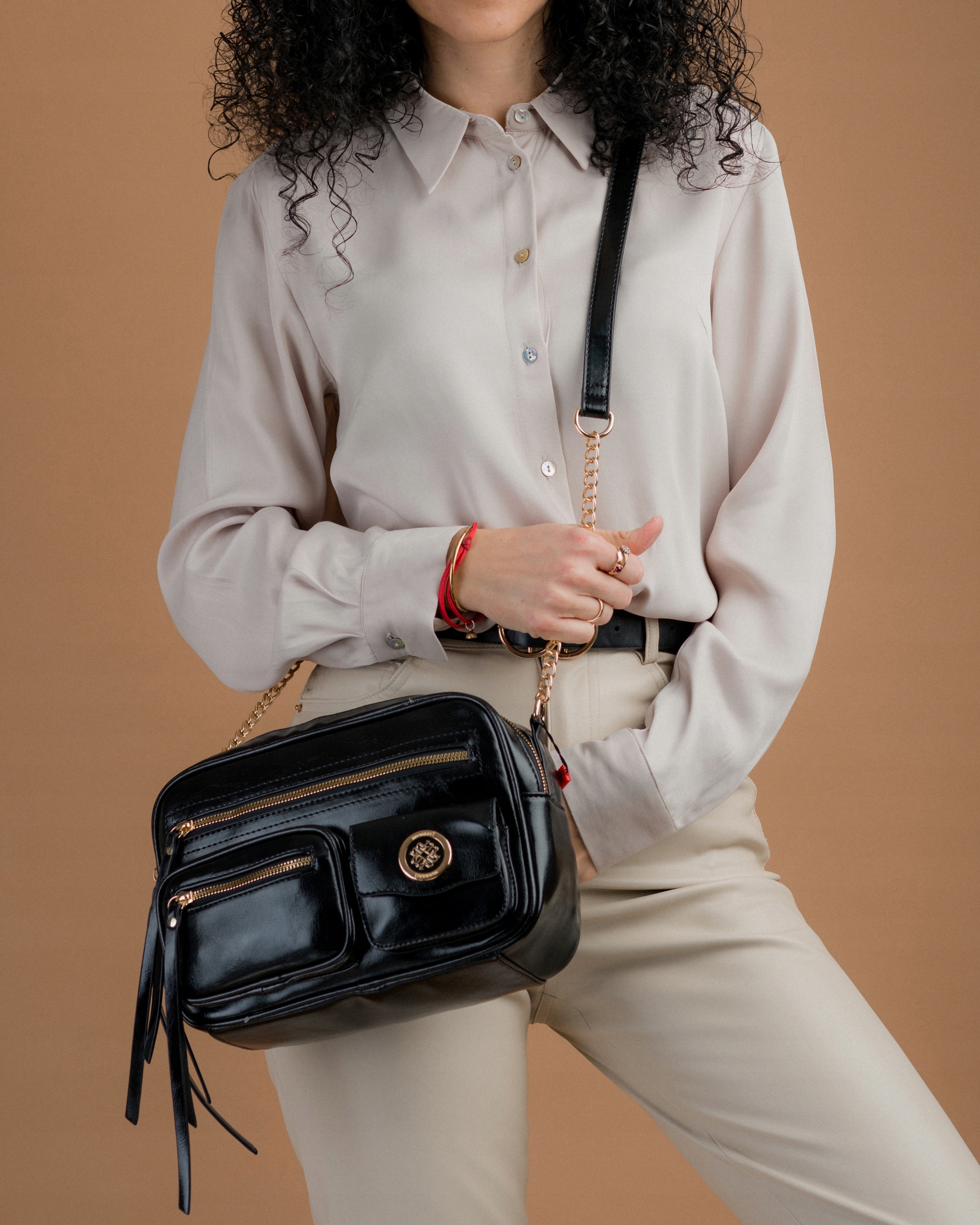 Monnari Torebka Kuferek Listonoszka Czarny Kroko Płeć kobieta