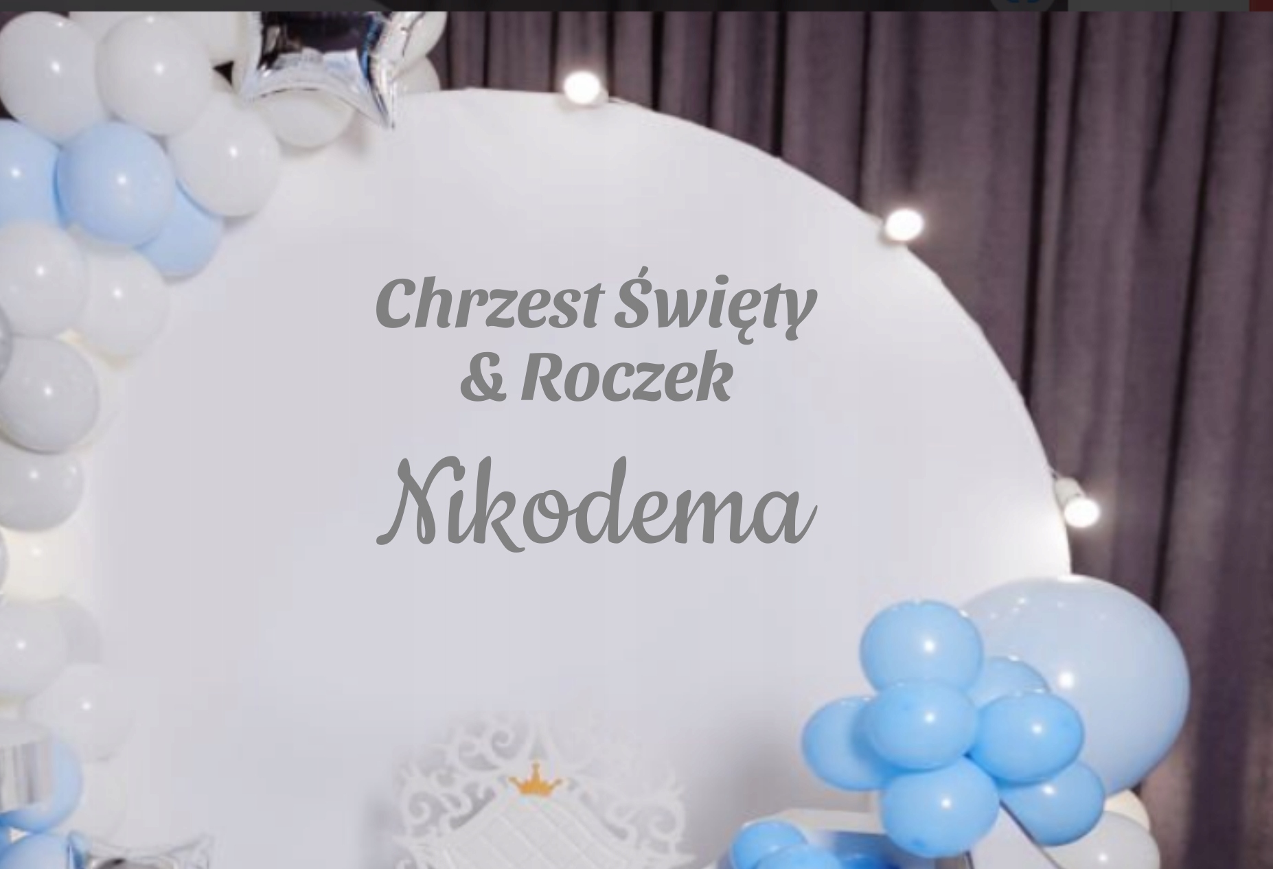 naklejka Chrzest Święty & Roczek Imię szer. 60cm na ściankę dekoracyjną Marka bez marki