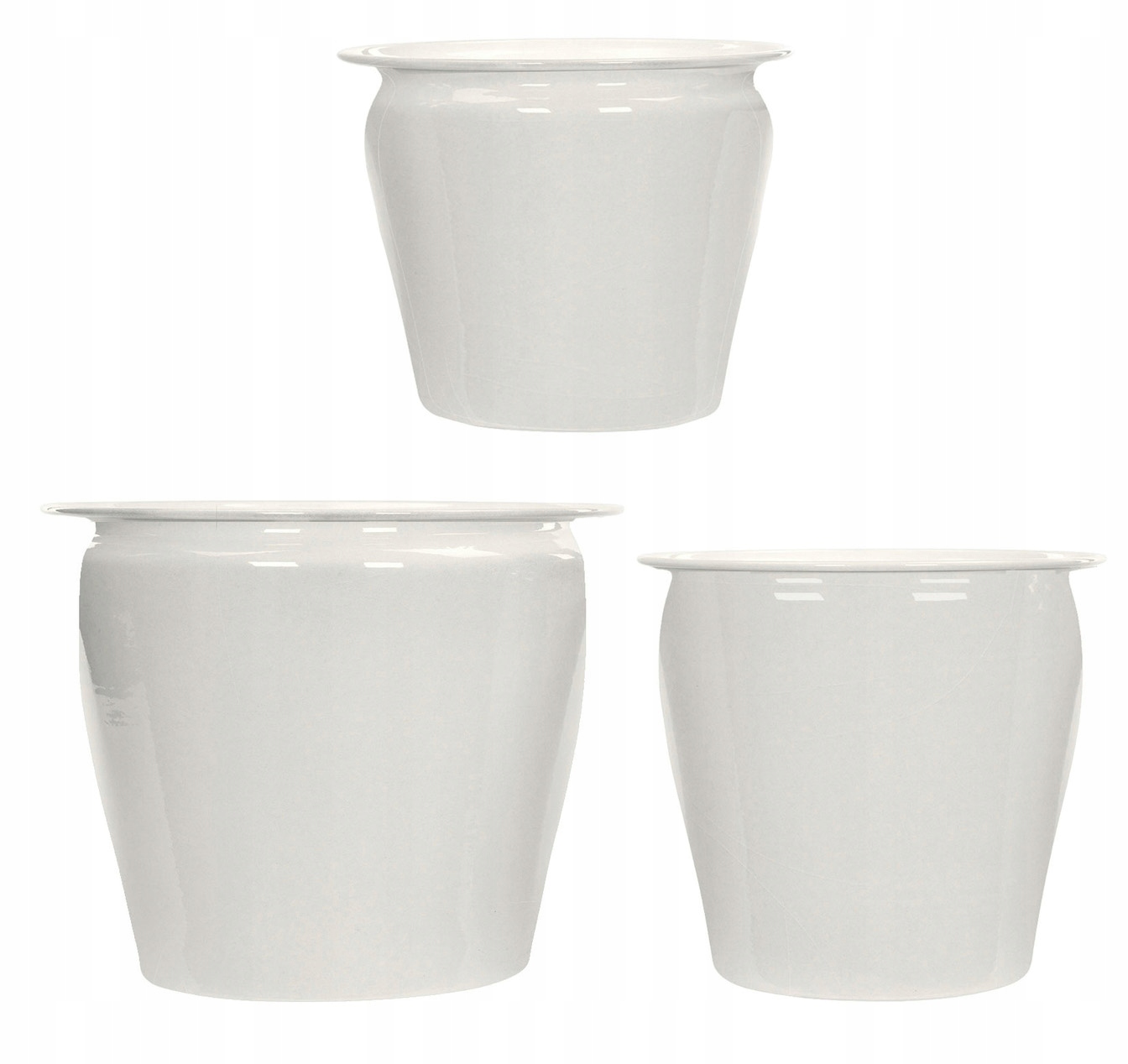 Obal Na Květináč Vysoký Bílý Na Balkon Terasa Kovový Loft 3 ks