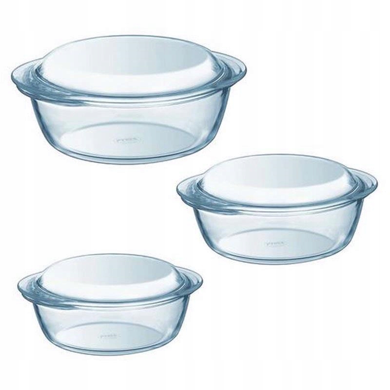 Zestaw 3 x NACZYNIE ŻAROODPORNE OKRĄGŁE PYREX Marka Pyrex
