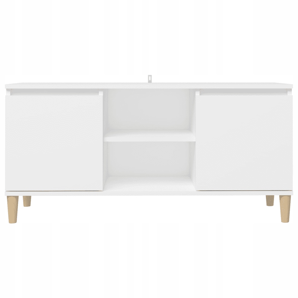 vidaXL TV skrinka s drevenými nožičkami, biela, 103,5x35x50 cm Výška nábytku 50 cm