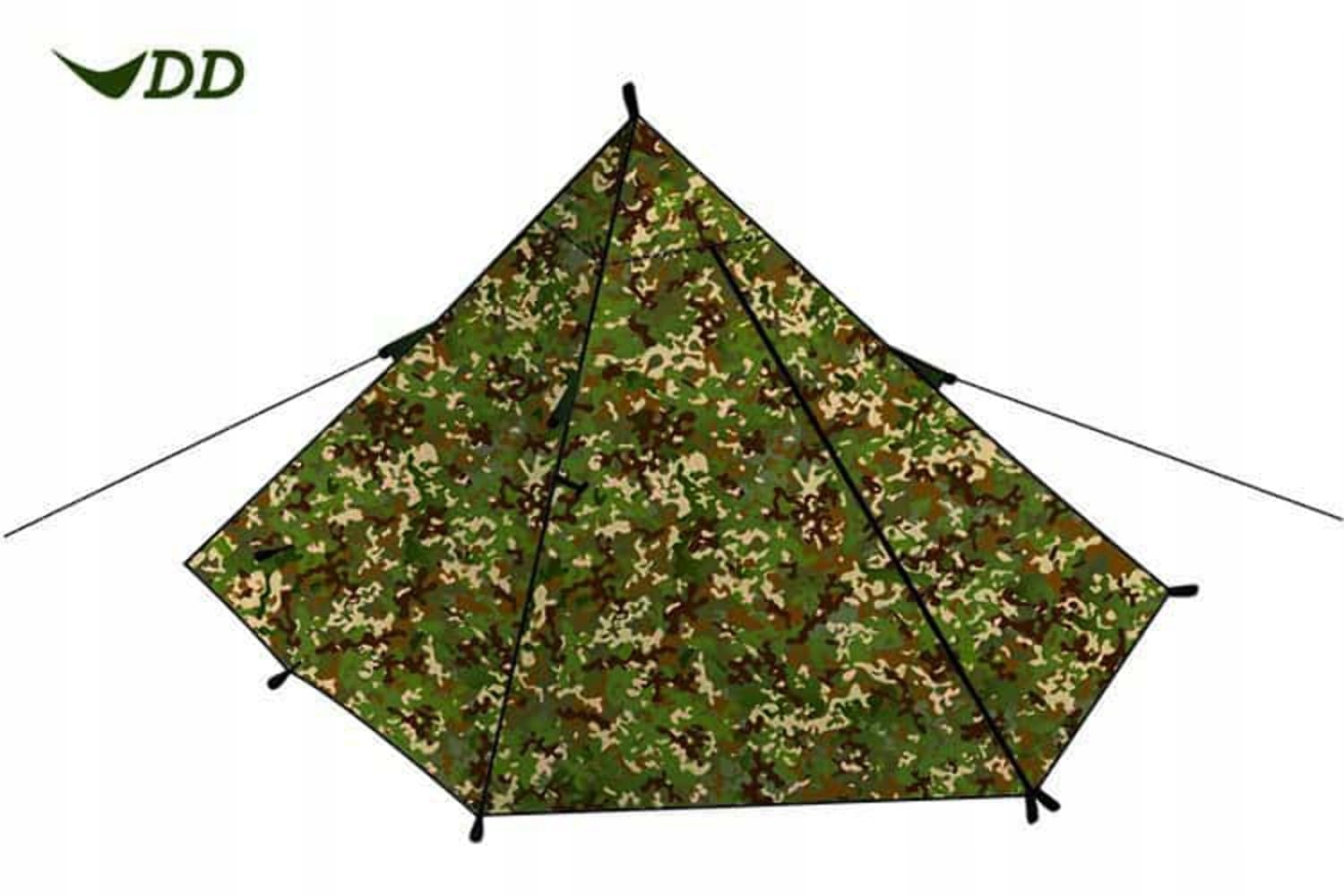 Namiot Piramidalny Wodoodporny Kamuflaż Biwakowy Trekkingowy DD HAMMOCKS — miniatura 6