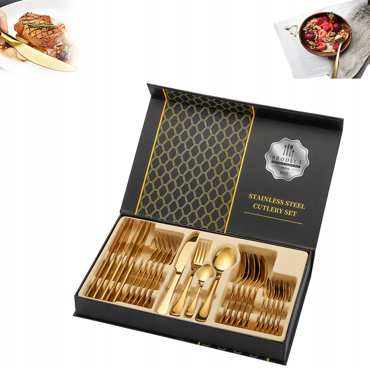 Sada Příborů Pro 6 Osob 24 Díly Nerezová Ocel V Krabička Krabičce