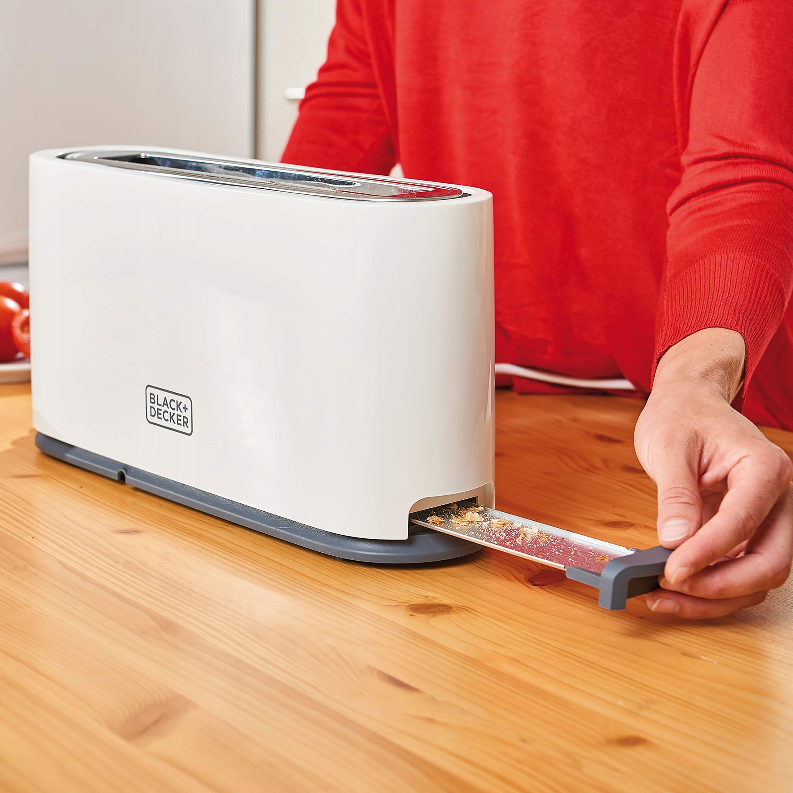 BLACK+DECKER Toster 1000W Duży Otwór 7 Stopni High Lift Biały — miniatura 7