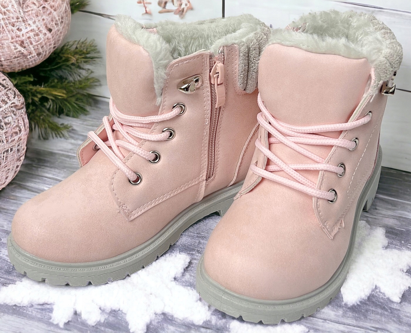 Kozaczki Śniegowce Dziecięce na Zamek Sznurowane Ocieplane Futerko *31* Marka Inna marka