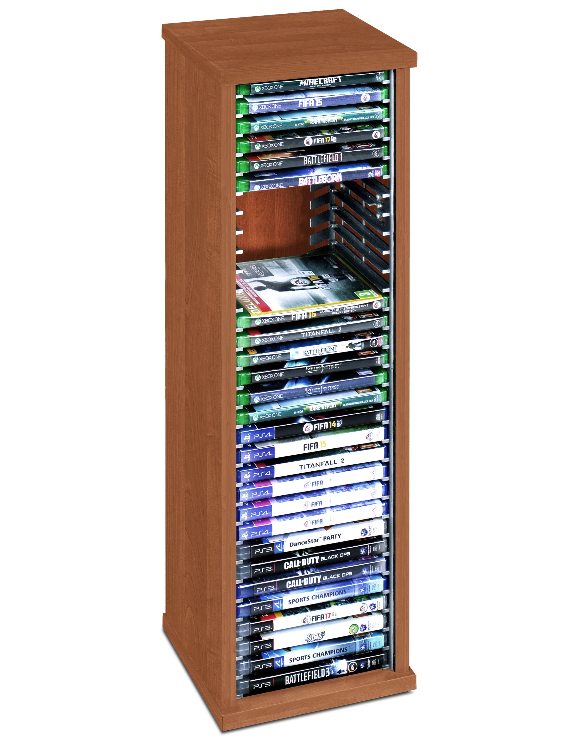 Regál Stojan Na Desky PS3 PS4 PS5 Xbox One filmy Blu-ray 30 disků