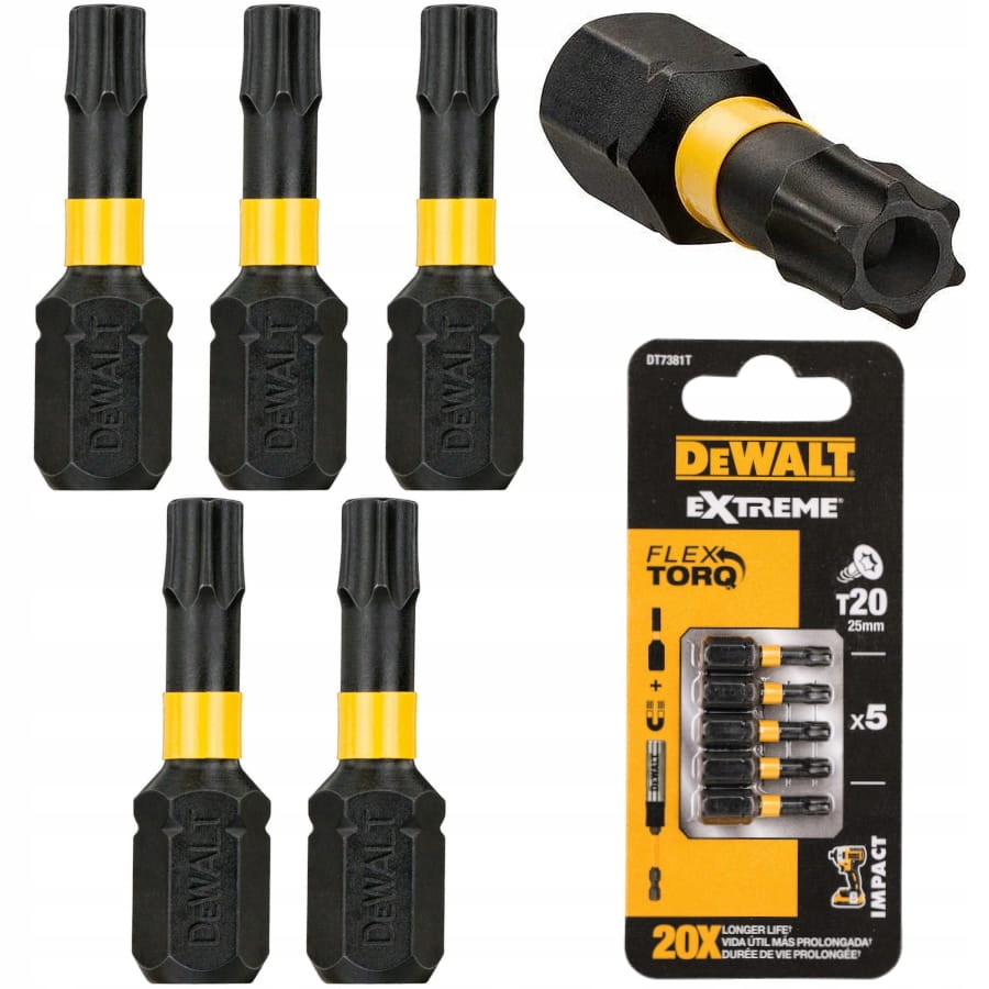 

Dewalt Bity udarowe końcówki torx T20 5szt DT7381T