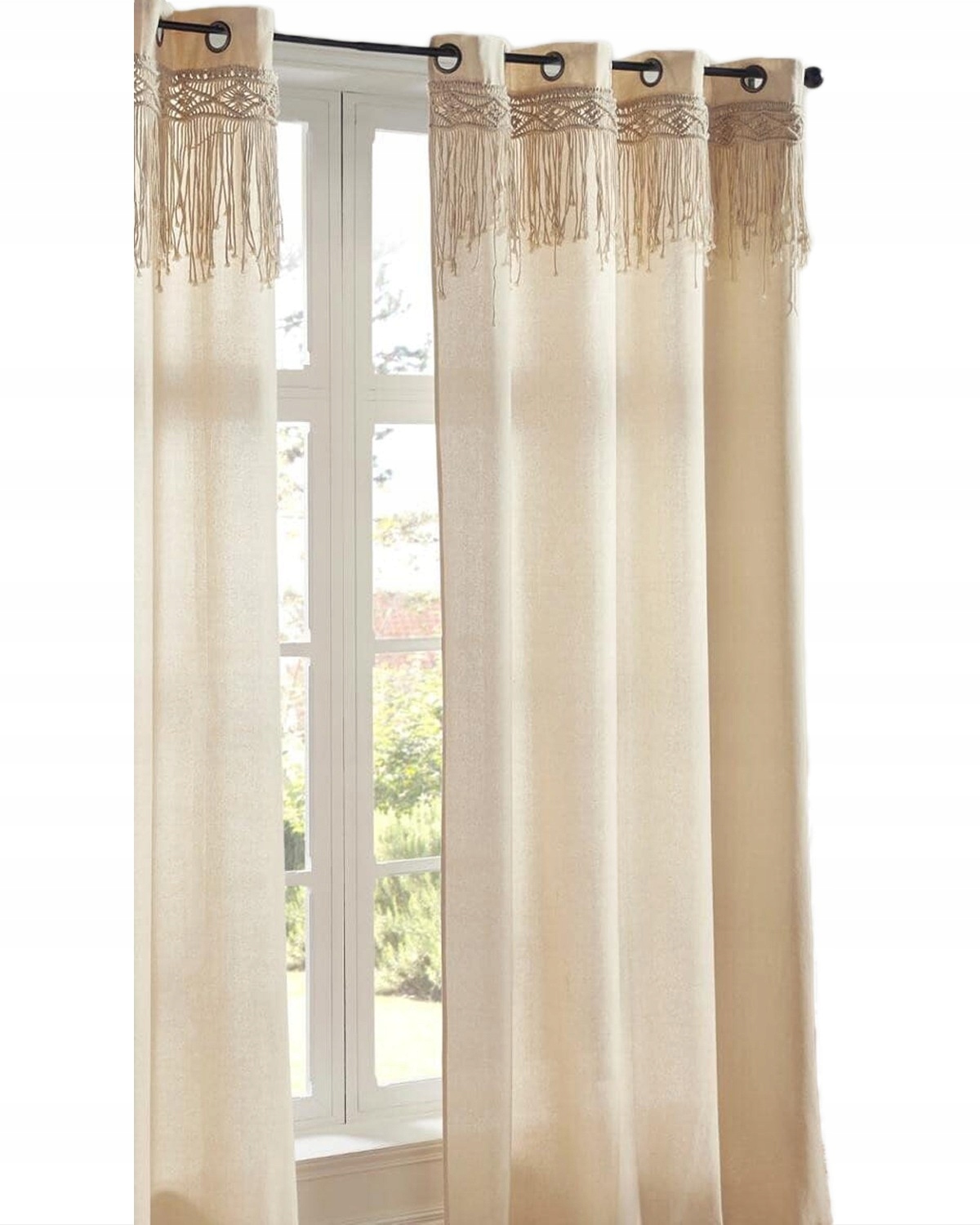 

Zasłona Gotowa z makramą Boho styl 140x260 cm