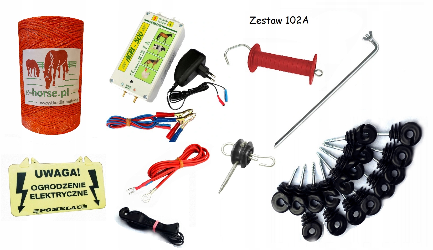Zestaw kompletny pastuch elektryczny dla psa 102A