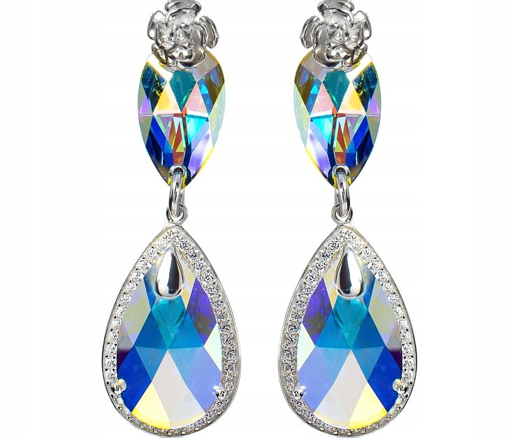 Krystalické Náušnice Aurora Encante Stříbro Arande