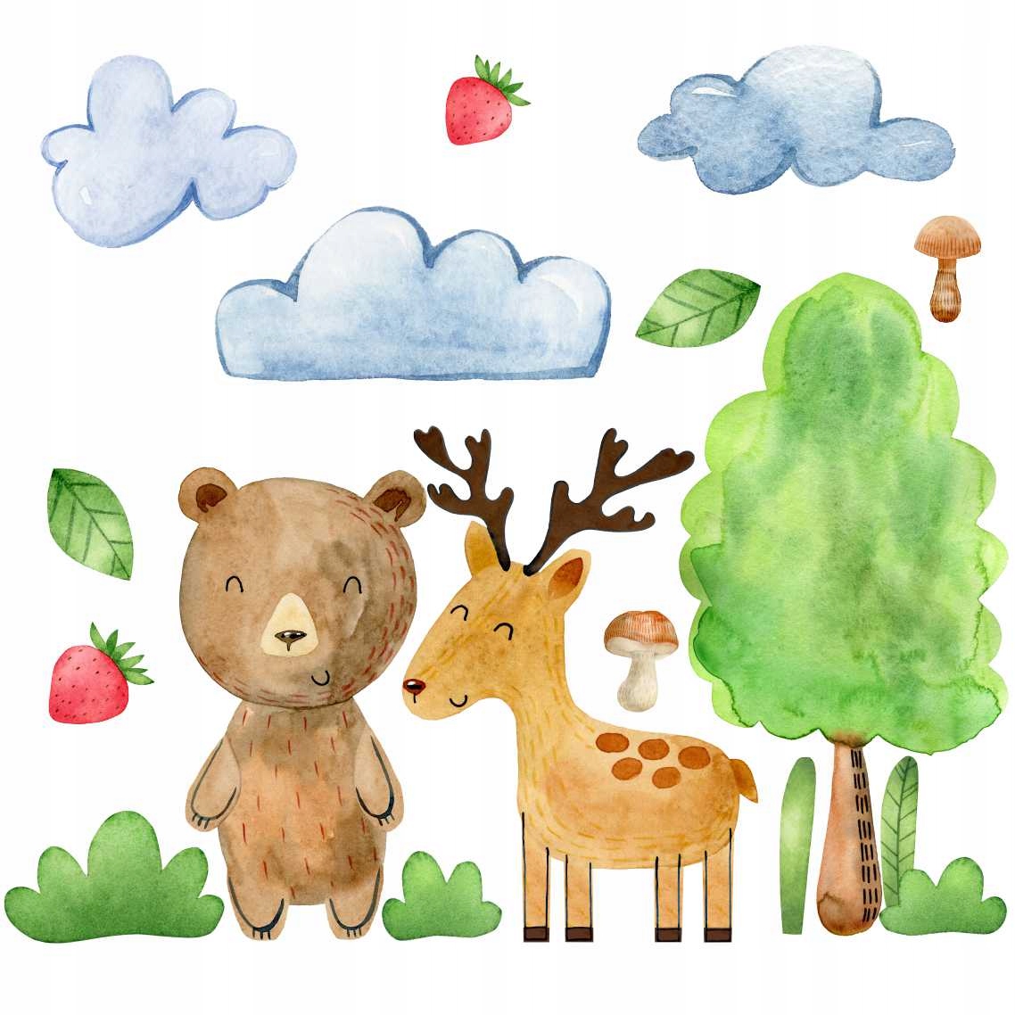 

Naklejki na ścianę Dla Dzieci Zwierzątka Leśne 3