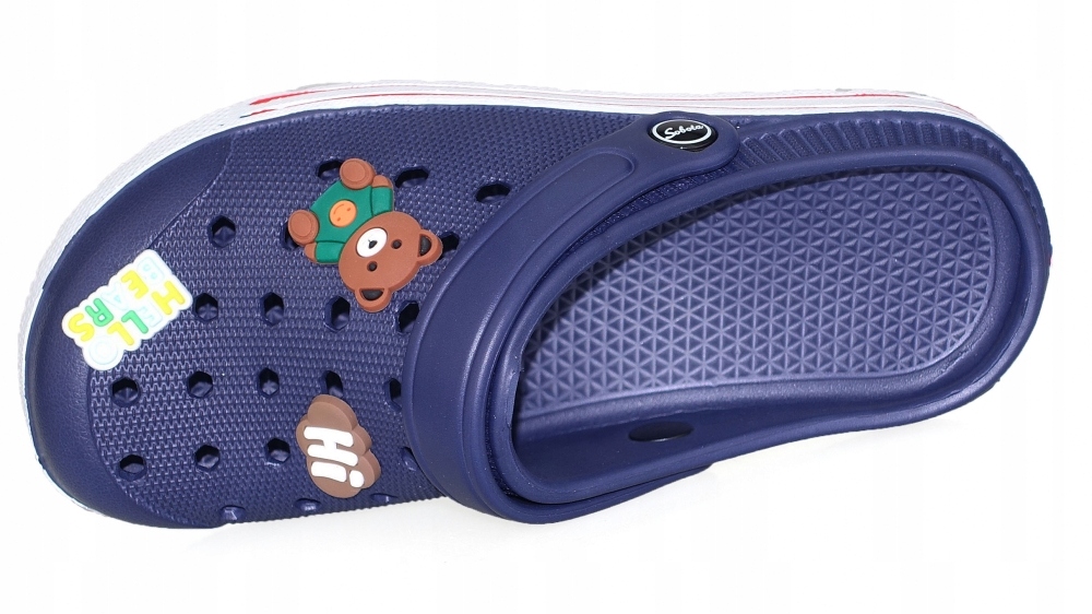 KLAPKI OGRODOWE BASENOWE PIANKOWE DZIECIĘCE LACZKI KROKODYLKI CHŁOPIĘCE Kolor niebieski