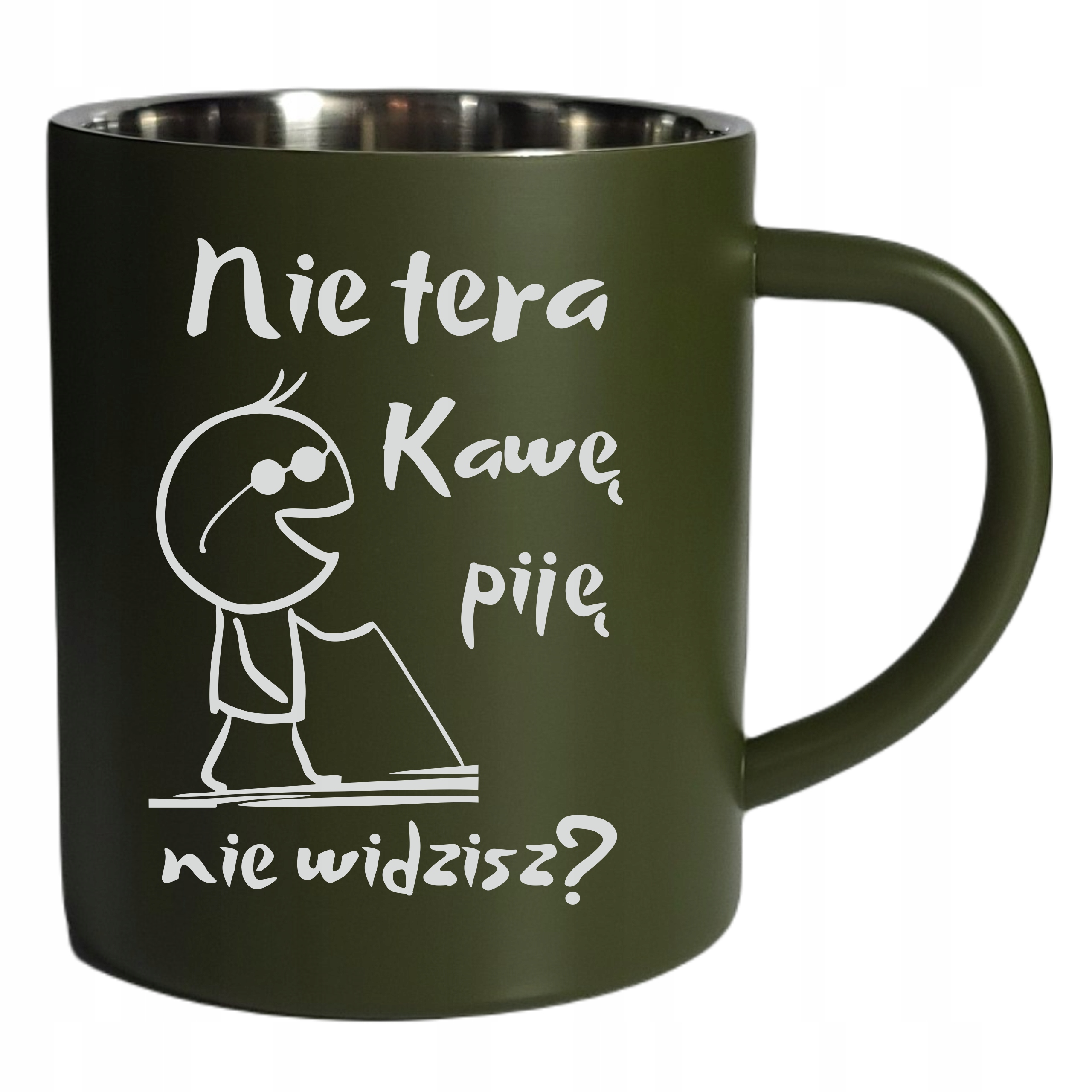 

Metalowy Kubek garnuszek turystyczny własny grawer
