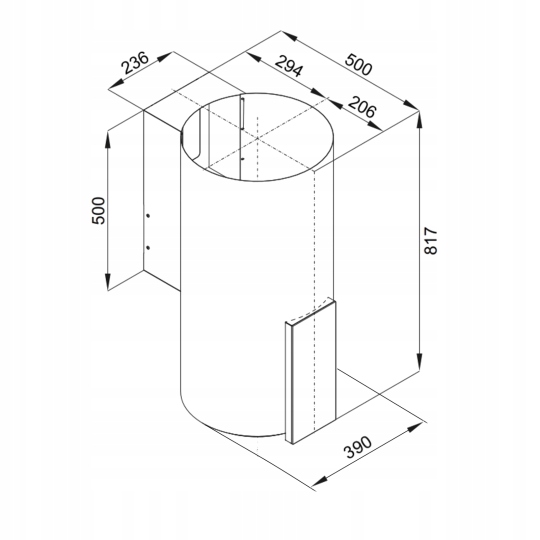 OKAP CIARKO ORP II GLASS BIAŁY PRZYSIENNY 45dB Kod producenta 1A356O2A9A