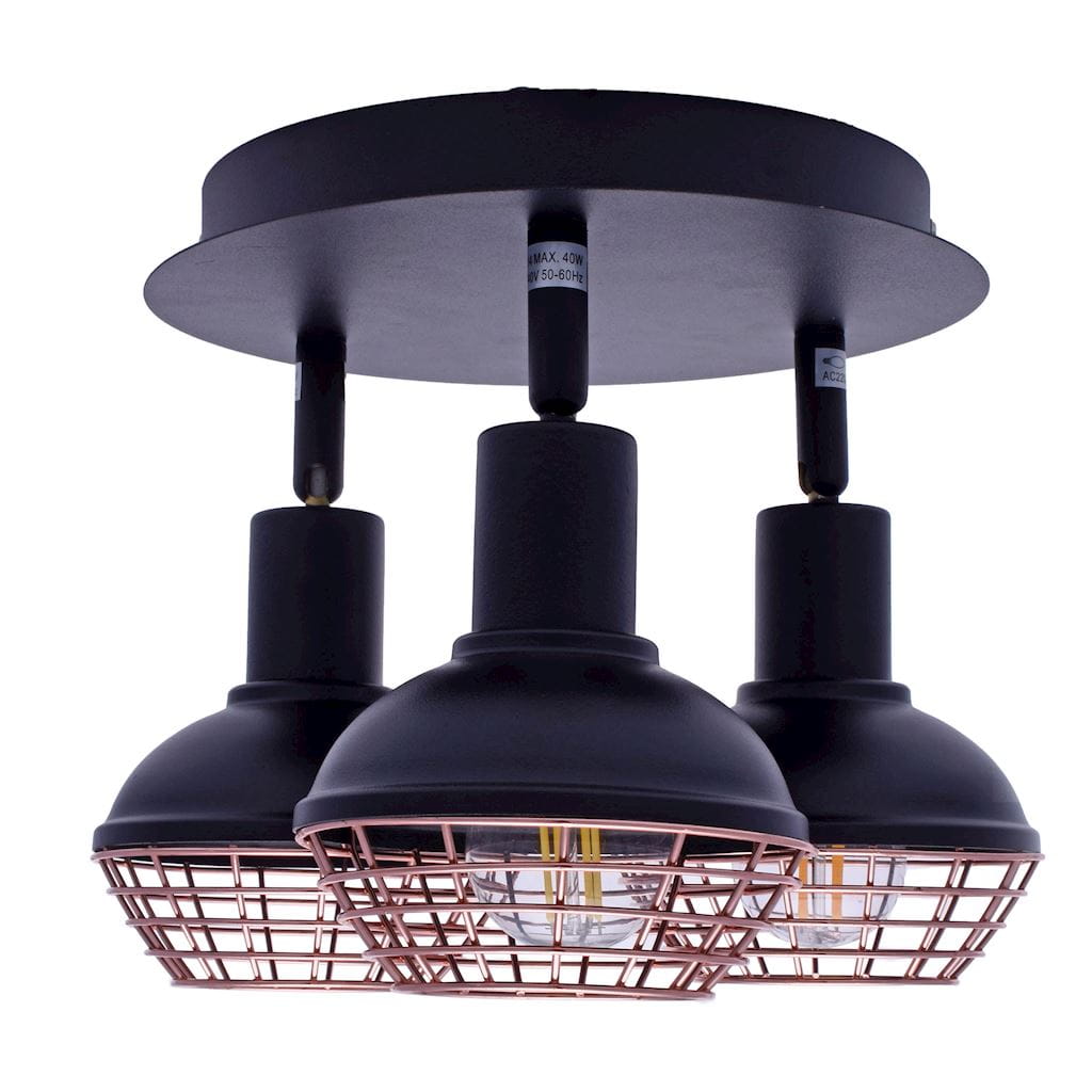 Stropná lampa 3x40W E14 Logan ML4612 čierno-zlatá, Milagro