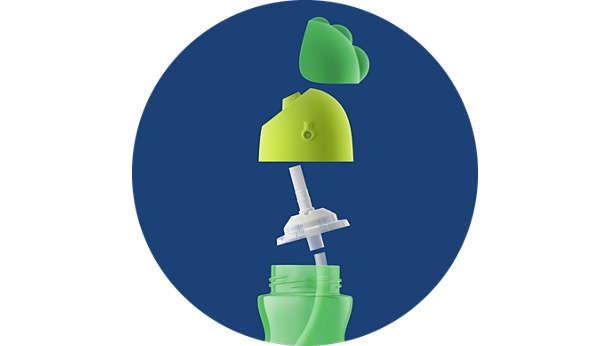 AVENT BIDON Z RURKĄ + UCHWYTY DLA RĄCZEK 200 ml 9m Wiek dziecka 9 m +