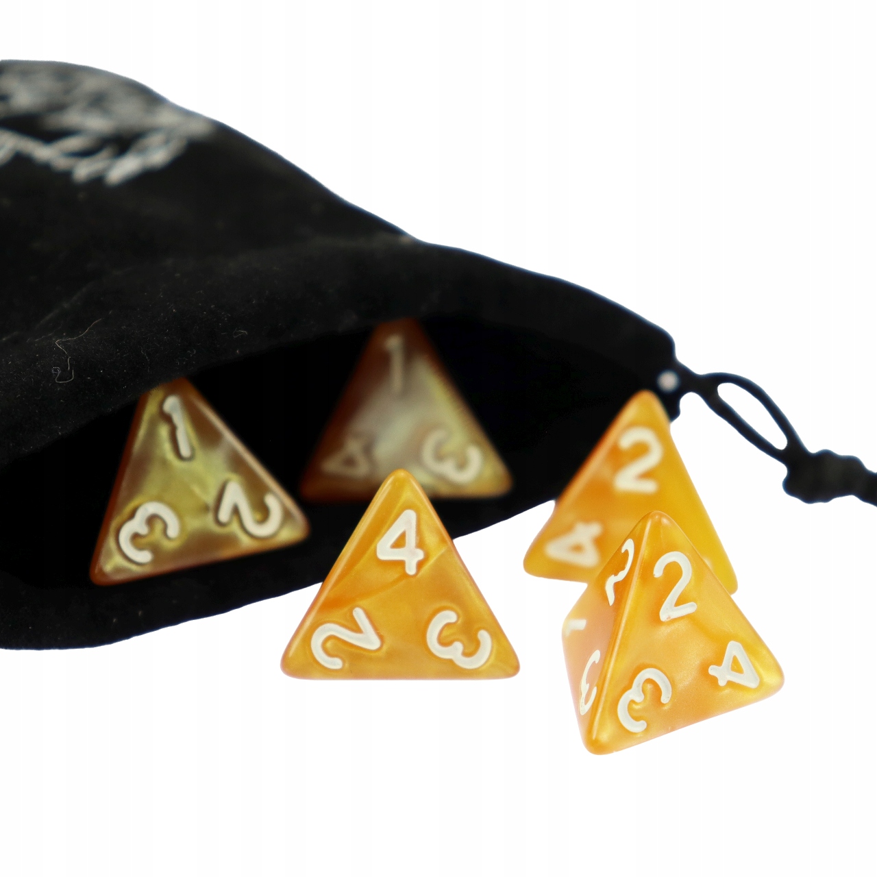 ZESTAW 5X KOŚĆ CZTEROŚCIENNA K4 RPG KREMÓWKOWA Producent RGFK