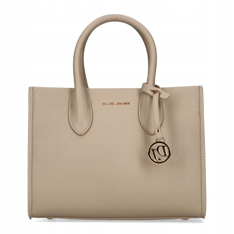 David Jones Klasická dámská nákupní taška s přívěskem Eko kůže, béžová