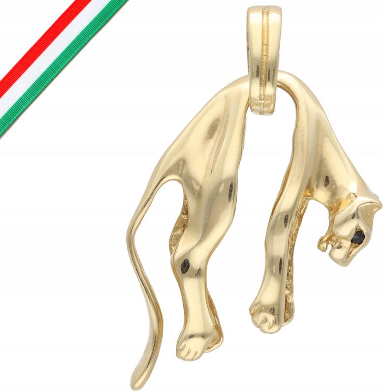 Zlatý přívěsek 585 závěsný panter 10,75g, moderní vzor 14k, ideální