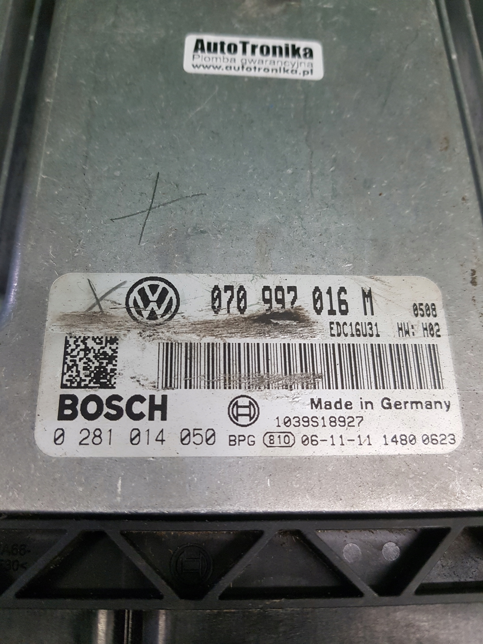 computer of the engine control unit VOLKSWAGEN T5 0281014050 070997016M