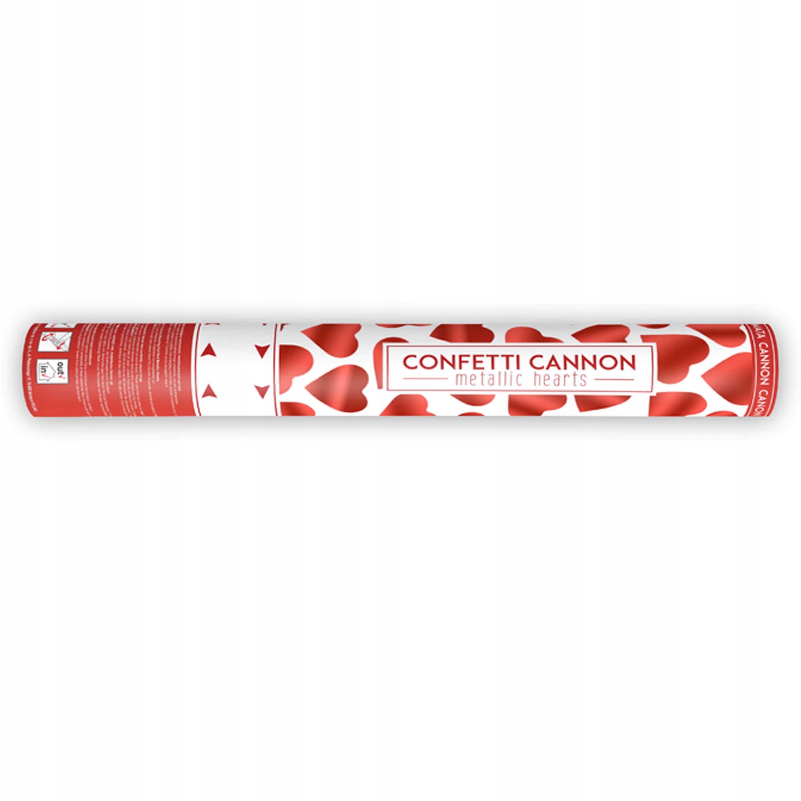 4 TUBY KONFETTI SERCA BIAŁE CZERWONE mix 40cm ŚLUB Kolor biały