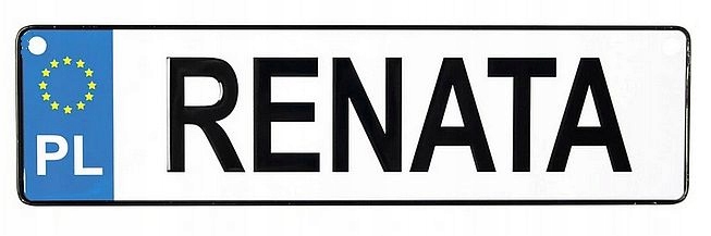 Tablica Rejestracyjna Imienna metal Renata