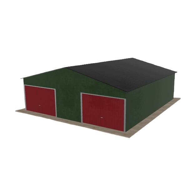 Plechová garáž 8x9 m dvoupolohová, dvoupolohová, zelená