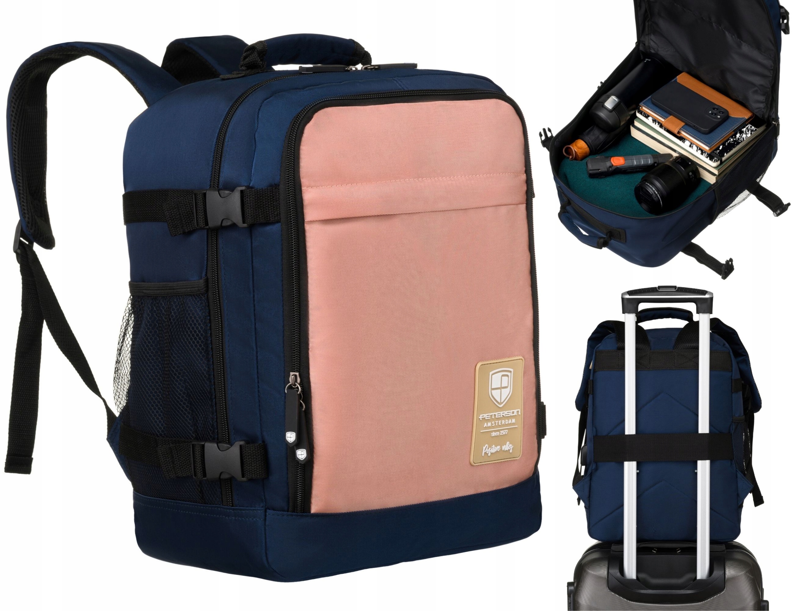 Batoh dámský cestovní taška na zavazadla do letadla 40x30x20 wizzair Peterson