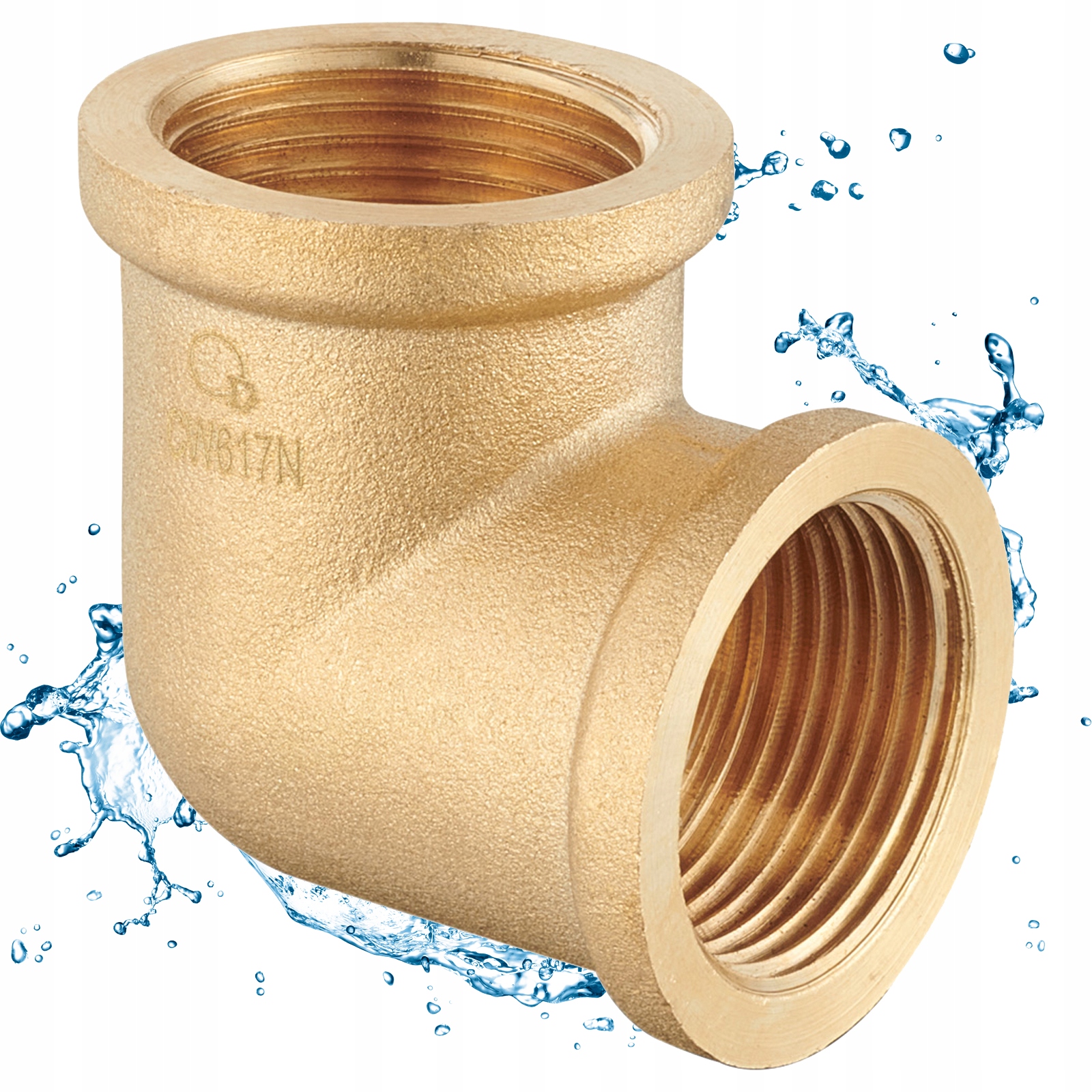 Kolano Kolanko Mosiężne Mufowe Mosiądz 1" DN25 Ww Gwint Wewnętrzny Mocne-Zdjęcie-0