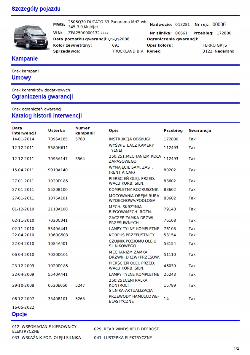 JEEP CHRYSLER Historia Serwisowa VIN ASO PDF 7/7 Marka Inna