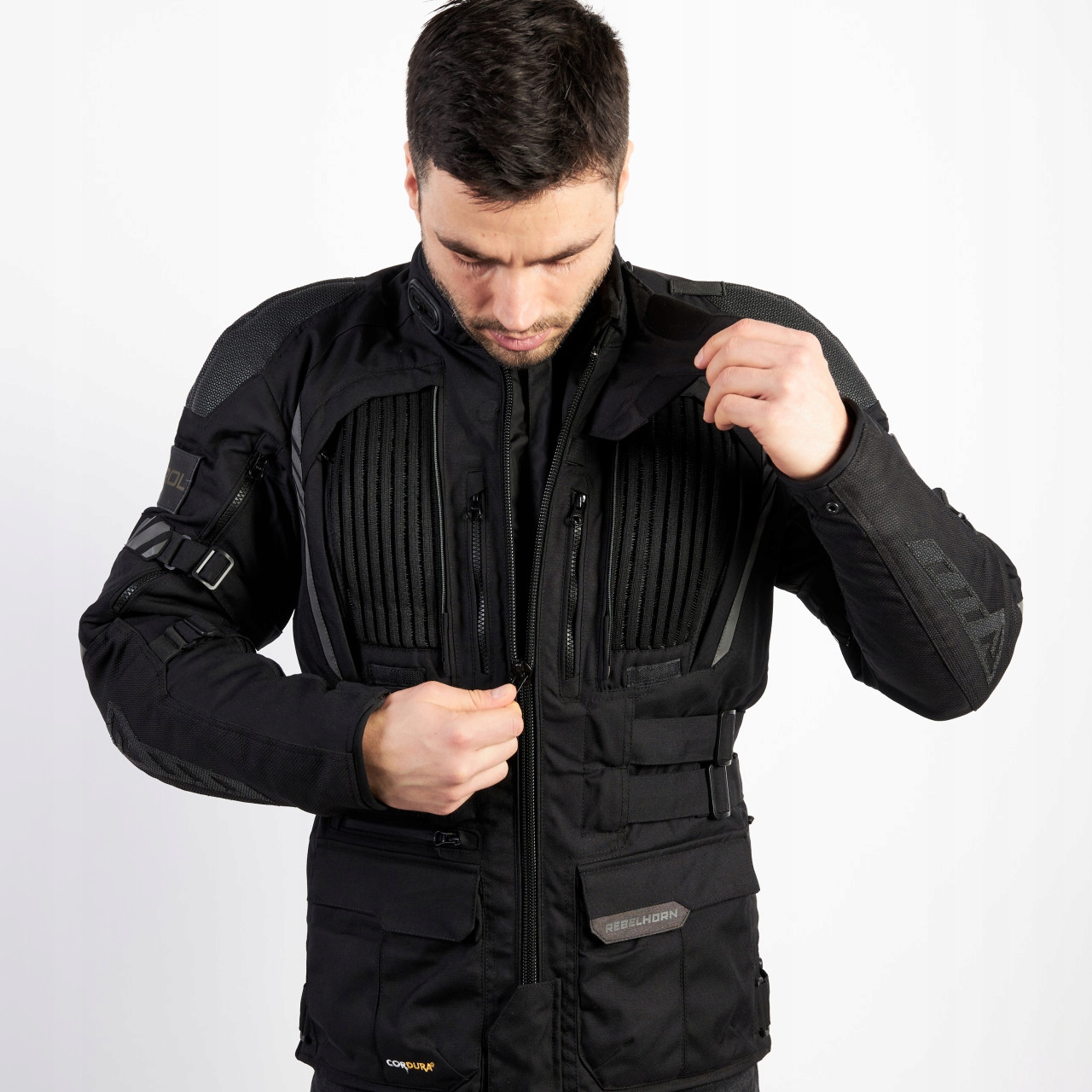 KURTKA MOTOCYKLOWA MĘSKA TEKSTYLNA WODOODPORNA Model HIKER II