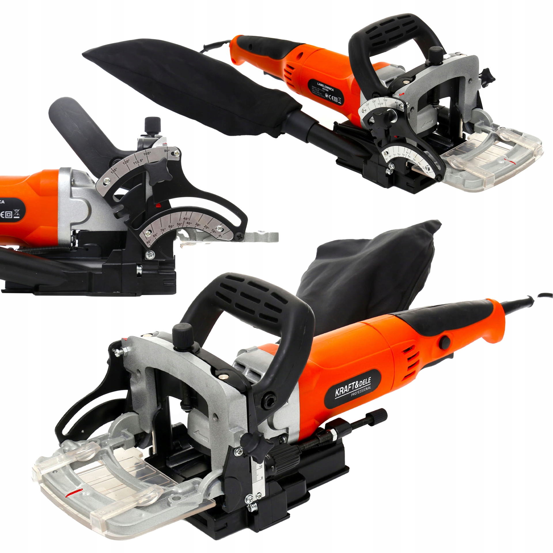 Lamelovačka Frézka na dřevo 230V 1250W 10.800 Rpm 22 mm 2 kleště Kraft&Dele