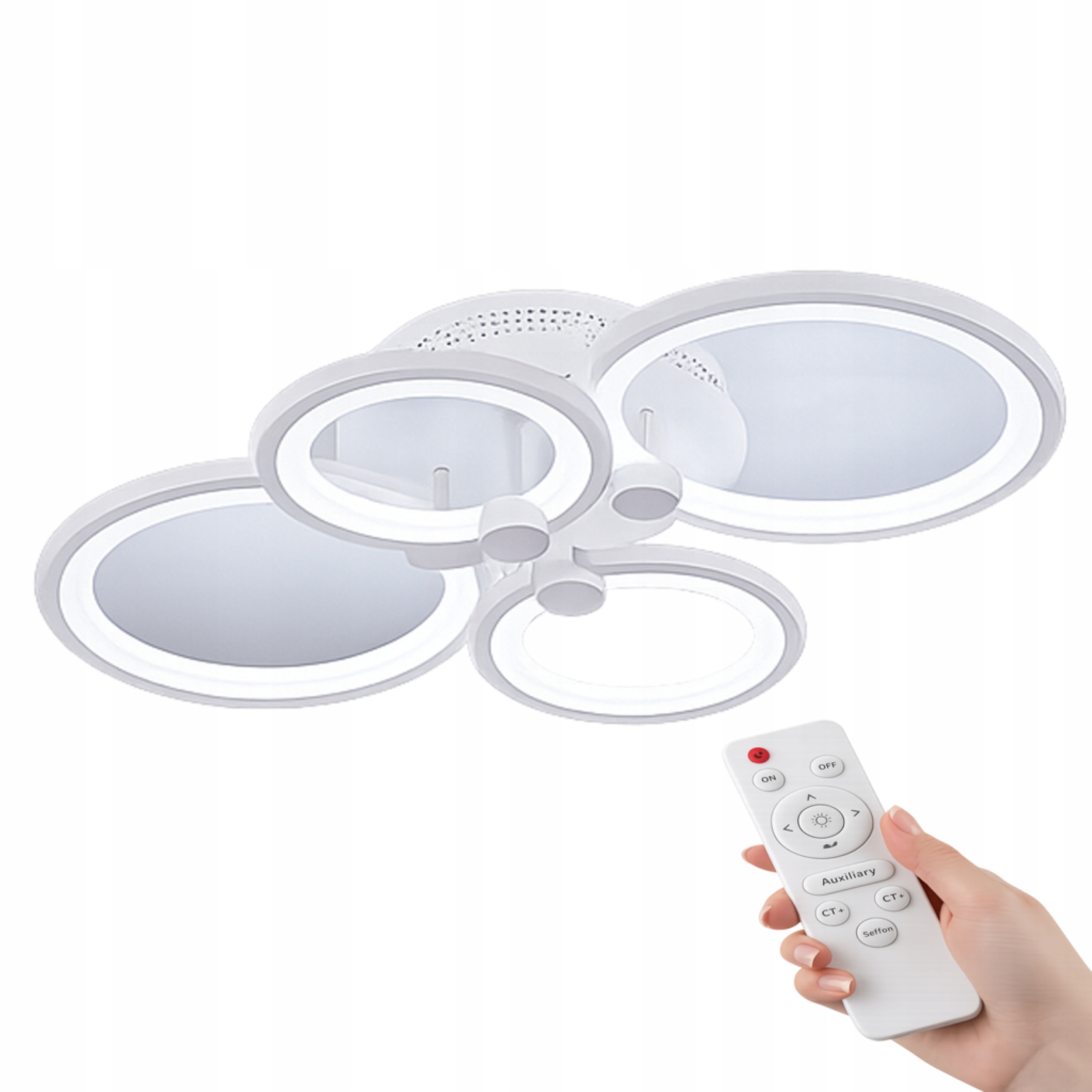 Bílá Stropní Svítidlo Stropní Svítidlo 4 Ring Kulatá, Moderní Do Obývacího Pokoje A Chodby