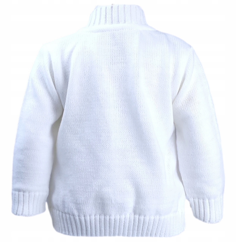 Biały sweter typu v biały gładki 86 chłopięcy chłopca chrztu Kod producenta sweter dziecięcy niemowlecy 229988017 86