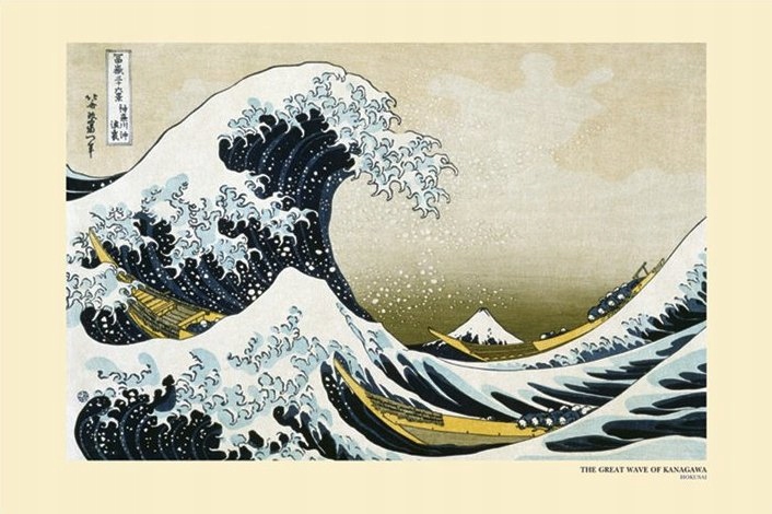 

Great Wave off Kanagawa Hokusai plakat 91,5x61 cm