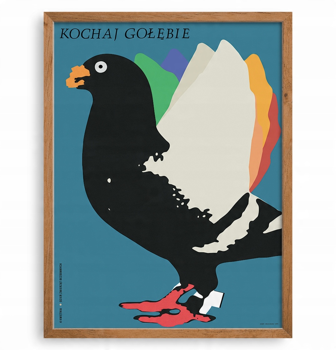 

Mały Plakat Grafika Obrazek, Kochaj Gołębie, 30x40