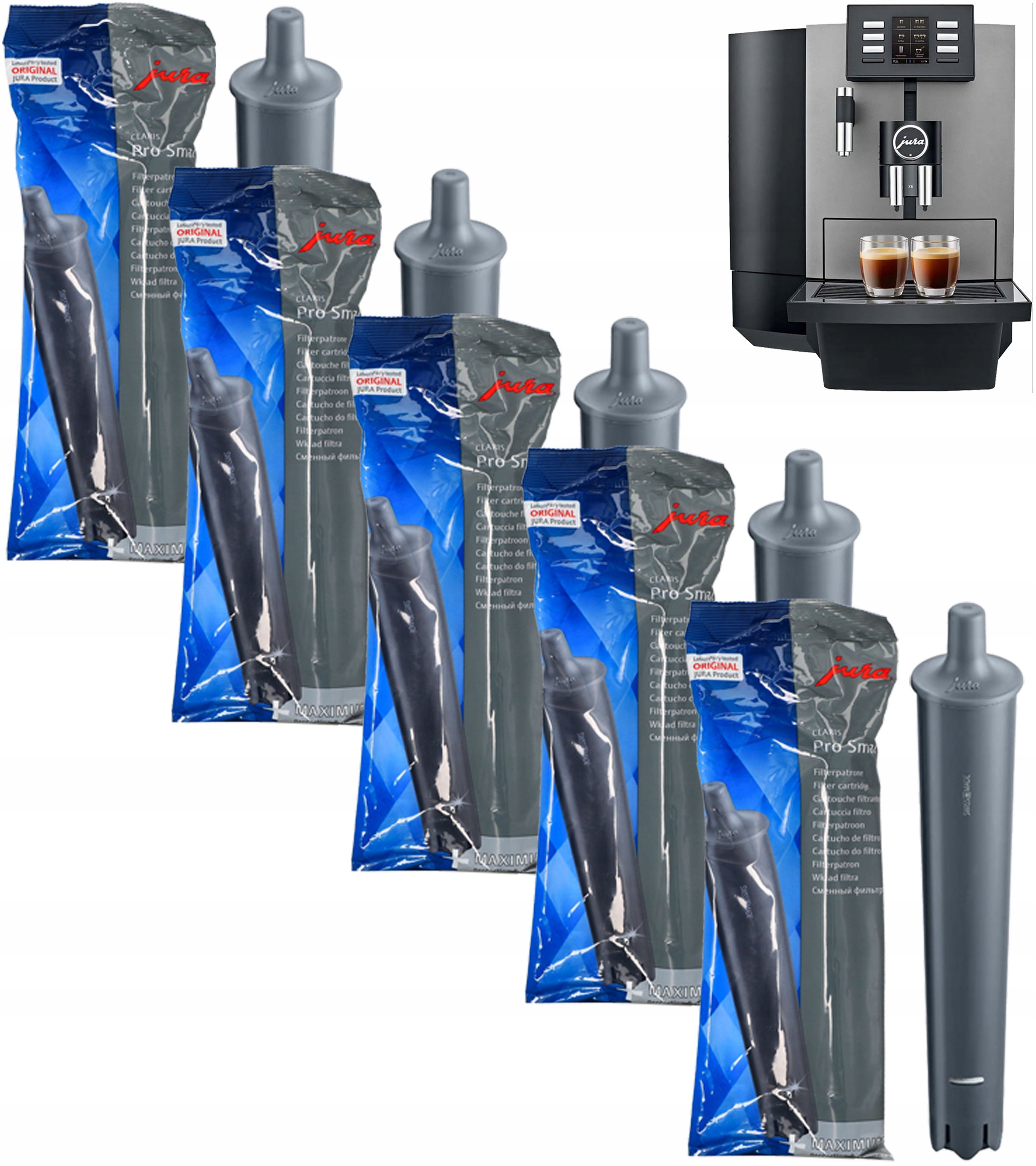5x Filtr wkład wody Jura Claris Pro Smart 25055 ekspresu WE6 WE8 X10 X6 X8