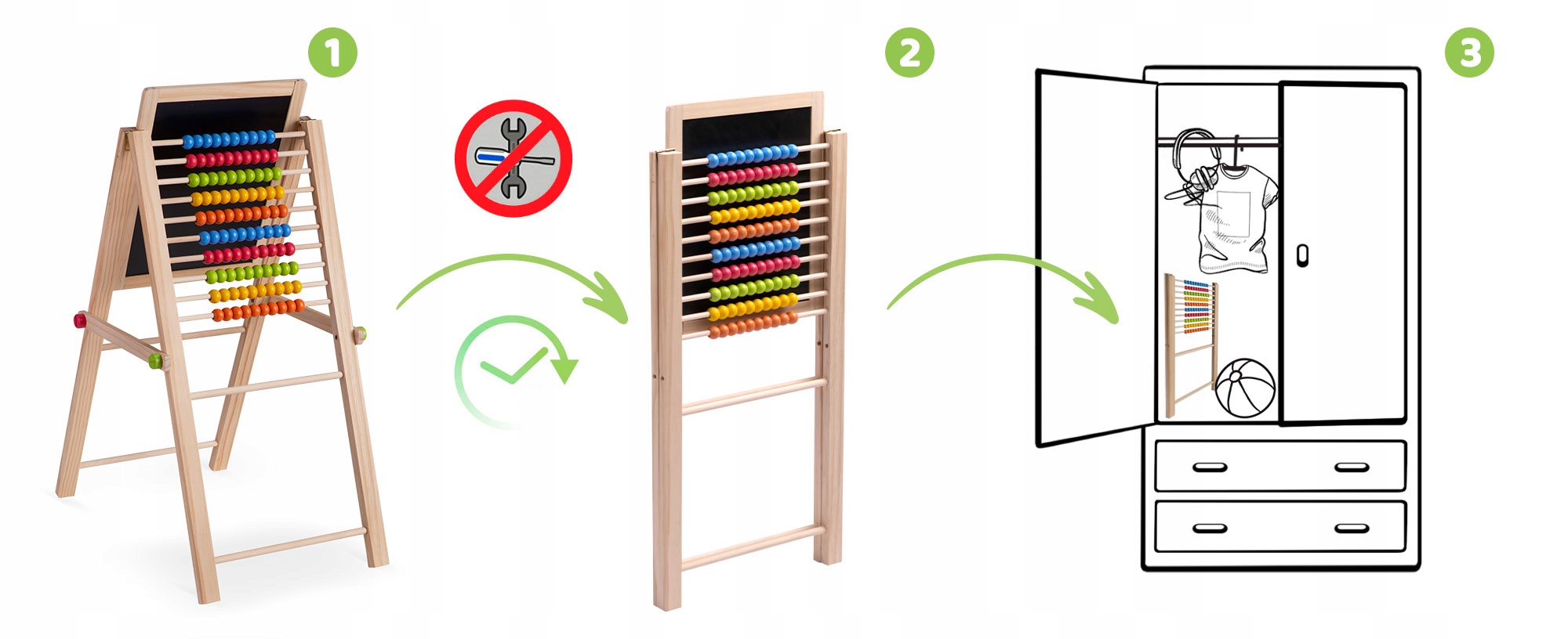 TABLICA DWUSTRONNA Z LICZYDŁEM DLA DZIECI MAGNETYCZNA KREDOWA + AKCESORIA Rodzaj kredowa magnetyczna suchościeralna