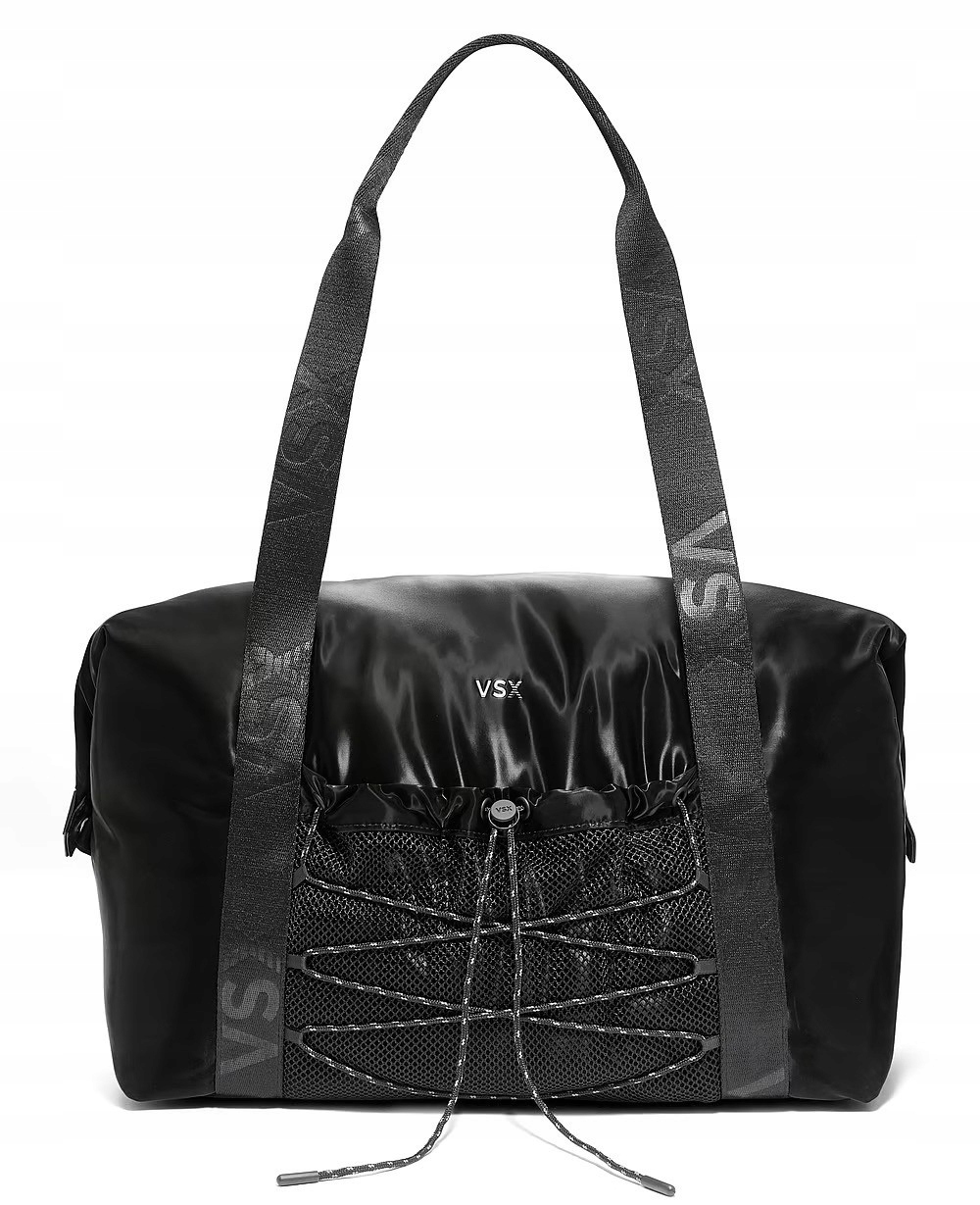 Duża torba sportowa Victoria's Secret Vsx czarna z połyskiem