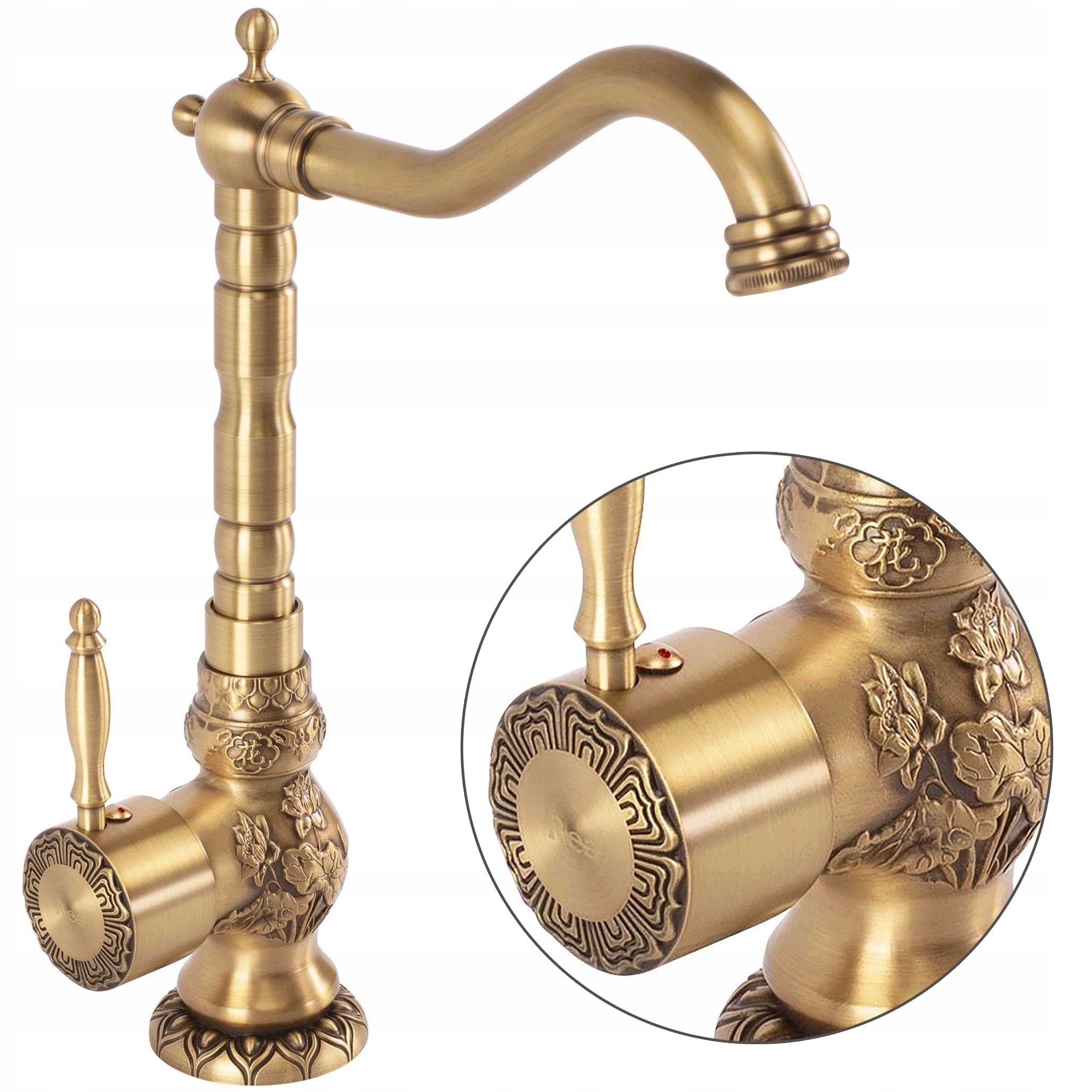 Kuchynská umývadlová batéria Vysoká antická hnedá Rea Venice Na dosku