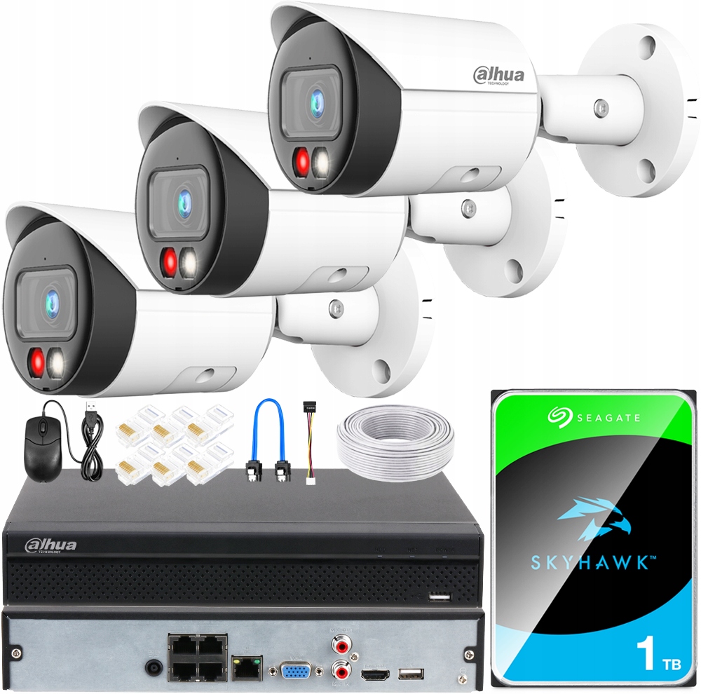 Ip monitorovací sada 3x Kamera Dahua WizSense 4K 8Mpx Dual Light Aplikace