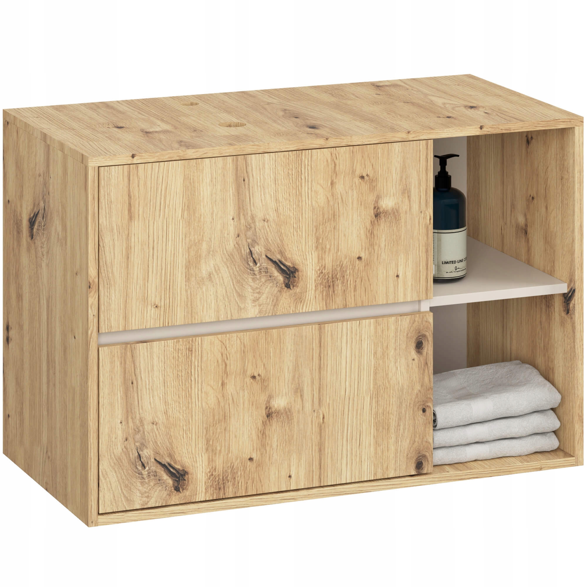 Szafka Łazienkowa Pod Umywalkę Vami W90 Um 2SZ 2P Dąb Artisan Kaszmir