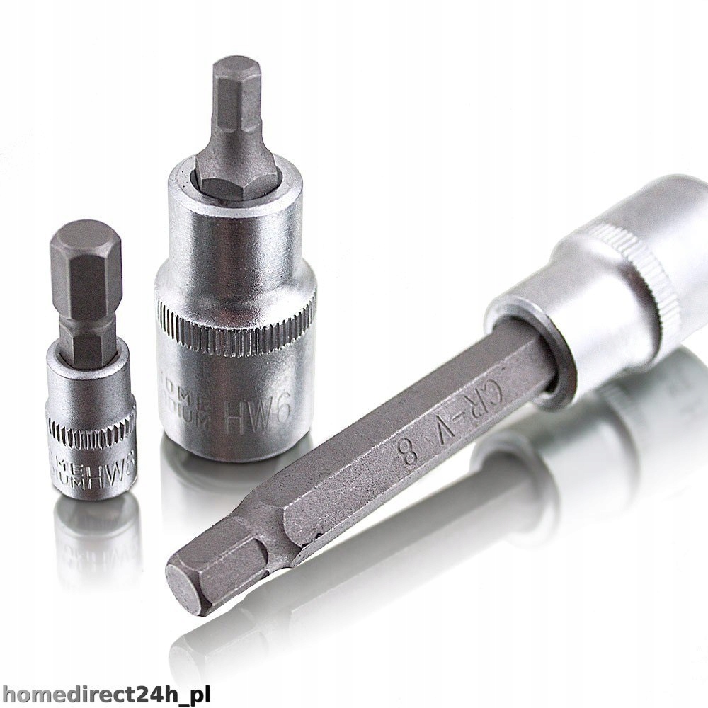 Komplet nasadek imbusowych 18 elementów klucze stal Waga produktu z opakowaniem jednostkowym 3 kg