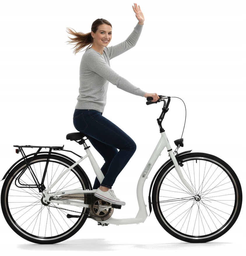 Specjalny Rower Rehabilitacyjny Z Niskim Wsiadem 28 " Biały Damski Miejski