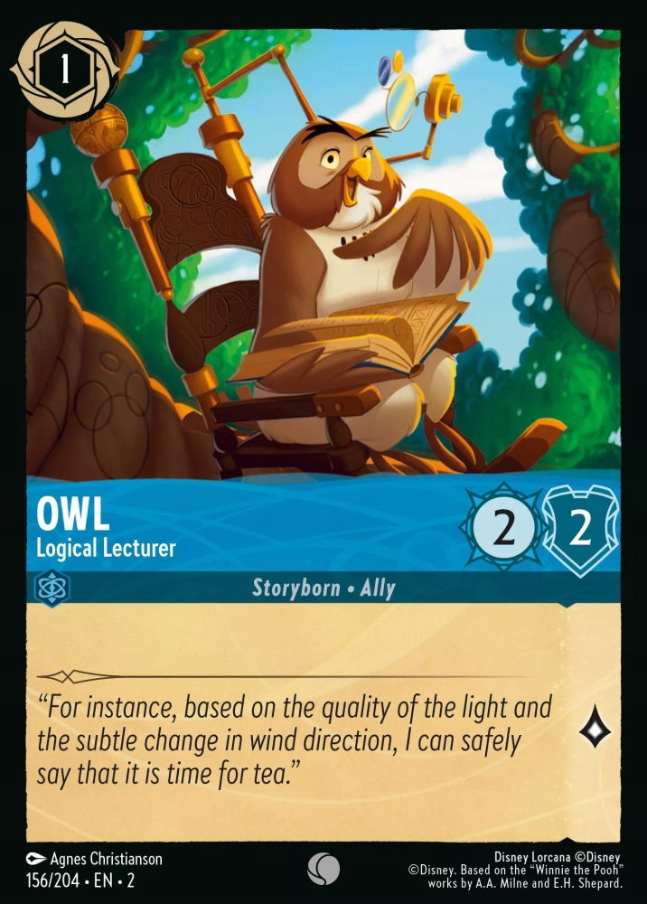 Disney Lorcana Owl, Logical Lecturer 2ROF #156